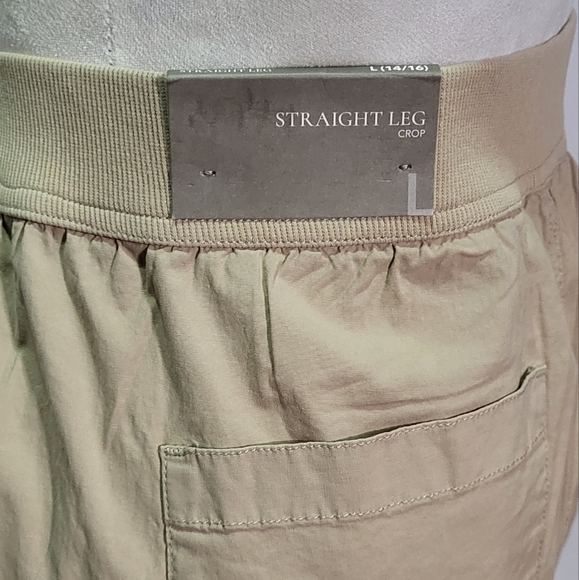 Soft Surroundings NWT Khaki Harper Straight Leg Cropped Pants Size Large (14/16) - Picture 11 of 13